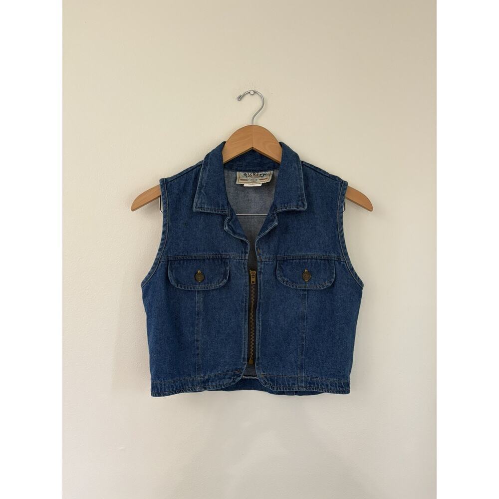 Good show Tickets Clothing Vintage cropped Denim Jean Vest 7/8 western boho zip